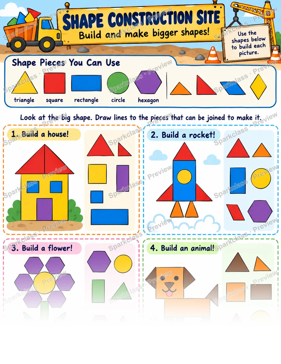Shape Construction Site · Build Shapes — page 1