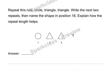 Generate a repeating shape pattern — Grade 4 problem preview