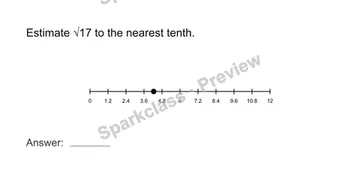 Estimate a real-number expression — Grade 8 problem preview