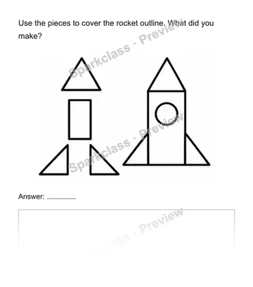 Compose larger shapes from smaller shapes — Kindergarten problem preview