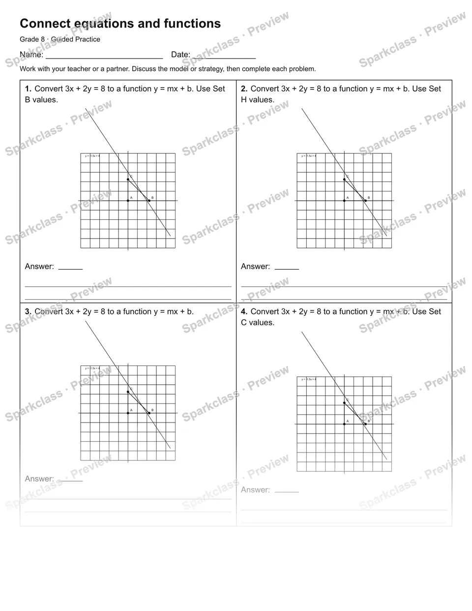 Connect equations and functions — Guided Practice — page 1