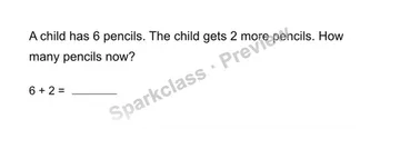 Show the pencil story — Grade 1 problem preview