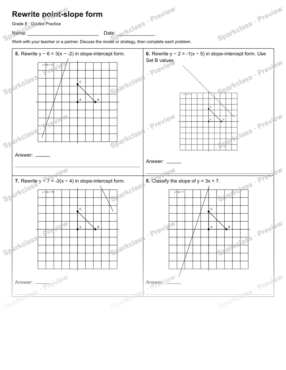 Rewrite point-slope form — Guided Practice — page 2