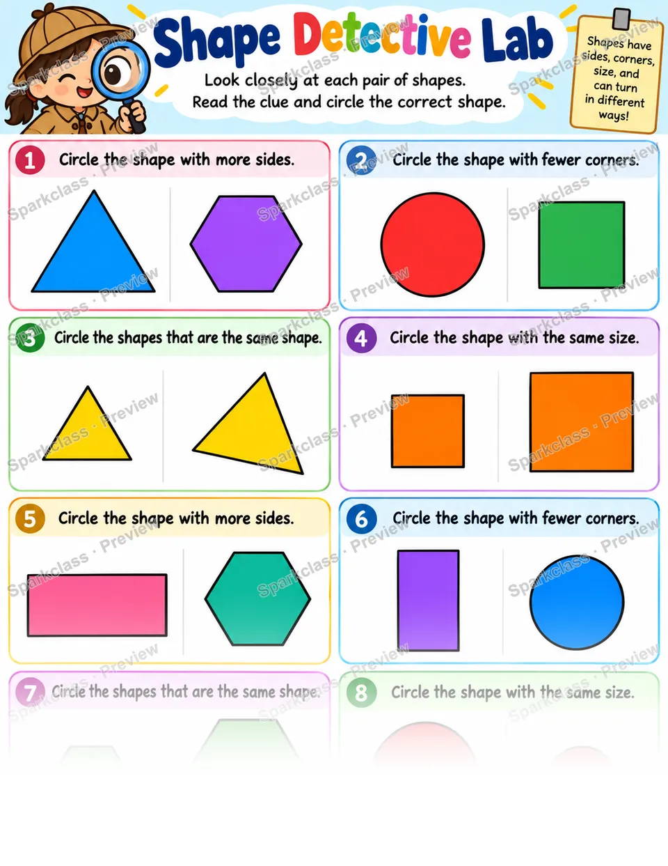 Shape Detective Lab · Compare Shapes — page 1