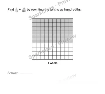 Add tenths and hundredths — Grade 4 problem preview