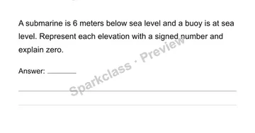 Interpret signed quantities and zero — Grade 6 problem preview