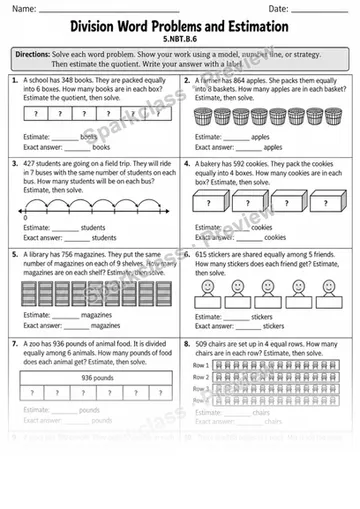 5.NBT.B.6 · 6 Decimal Division Variant 02 — Grade 5 worksheet preview