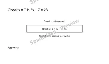 Check a solution — Grade 8 problem preview