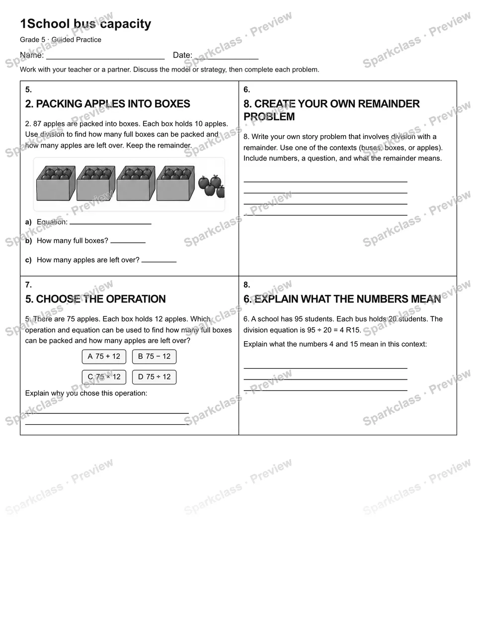 1School bus capacity — Guided Practice — page 2