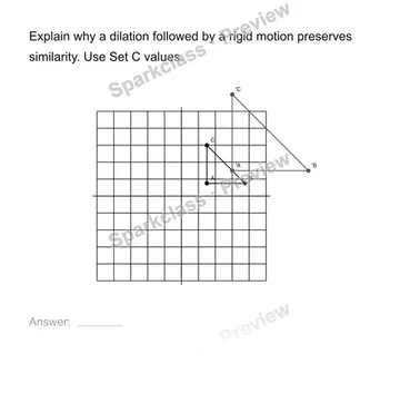 Explain why a transformation preserves similarity — Grade 8 problem preview
