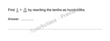 Add tenths and hundredths — Grade 4 problem preview