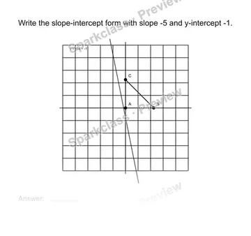Use slope-intercept form — Grade 8 problem preview