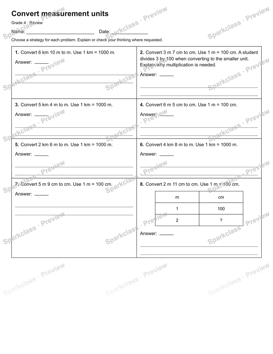 Convert measurement units — Review — page 1