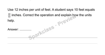 Convert measurement units with ratios — Grade 6 problem preview