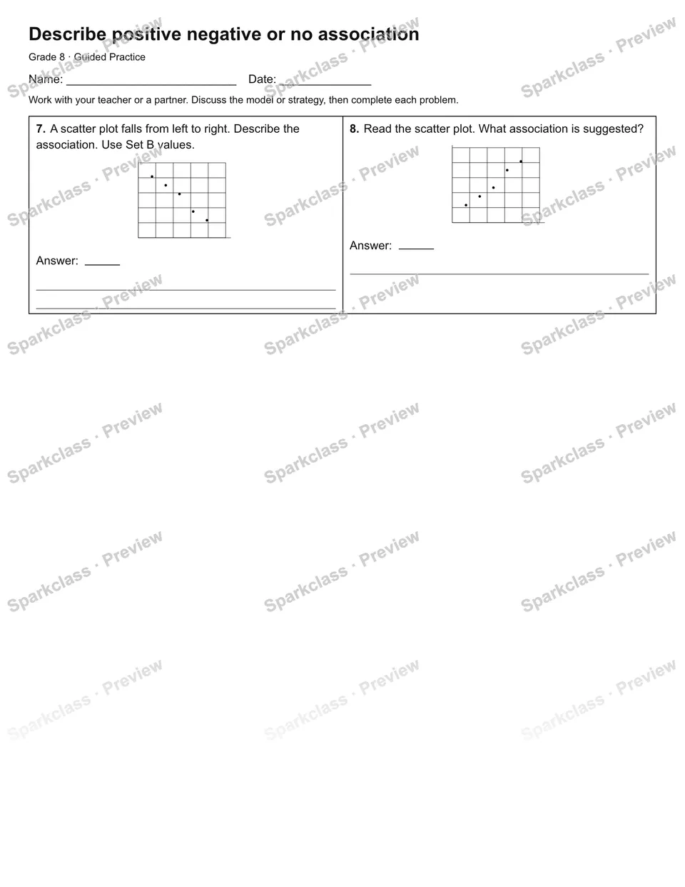 Describe positive negative or no association — Guided Practice — page 2