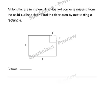 Find areas of composite polygons — Grade 6 problem preview