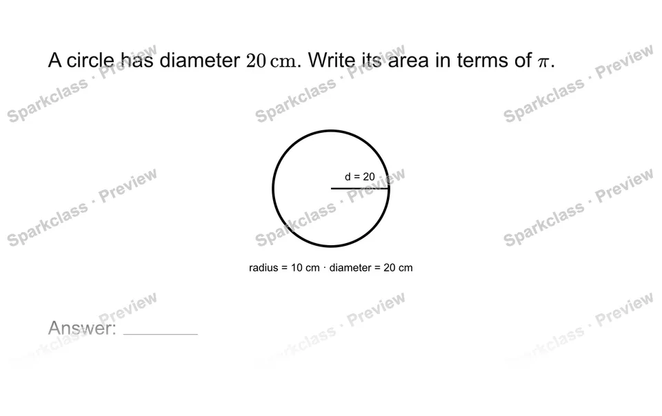 Find area in exact form — page 1