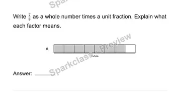 Express a fraction as unit-fraction multiples — Grade 4 problem preview