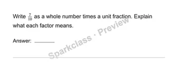 Express a fraction as unit-fraction multiples — Grade 4 problem preview