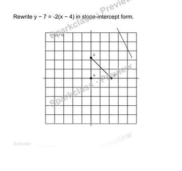 Rewrite point-slope form — Grade 8 problem preview