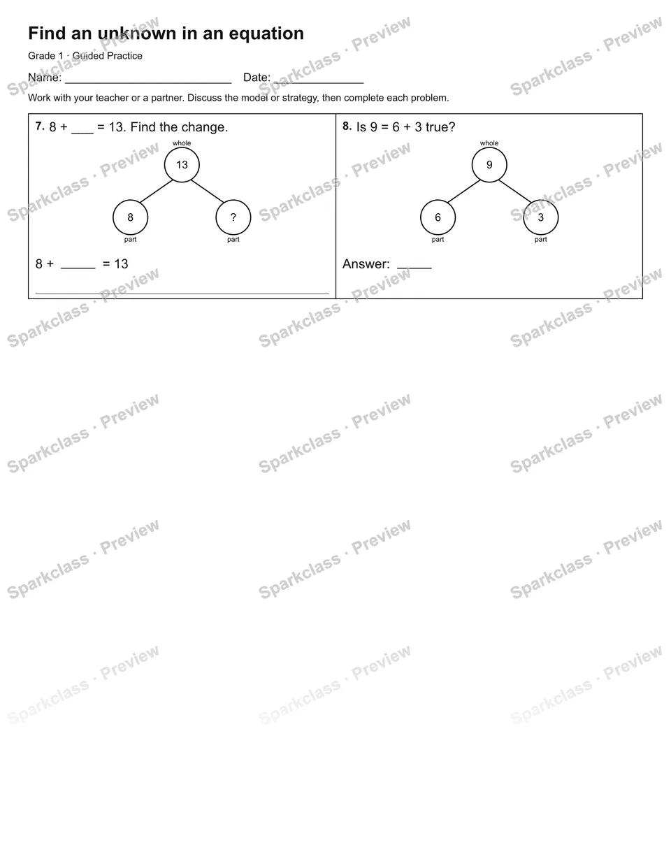 Find an unknown in an equation — Guided Practice — page 2