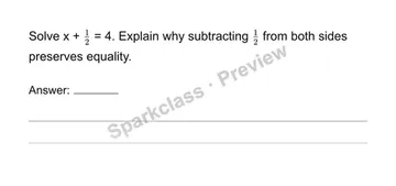 Solve additive one-step equations — Grade 6 problem preview
