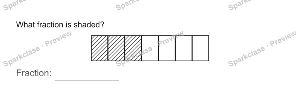 What fraction is shaded? Fraction: — page 1