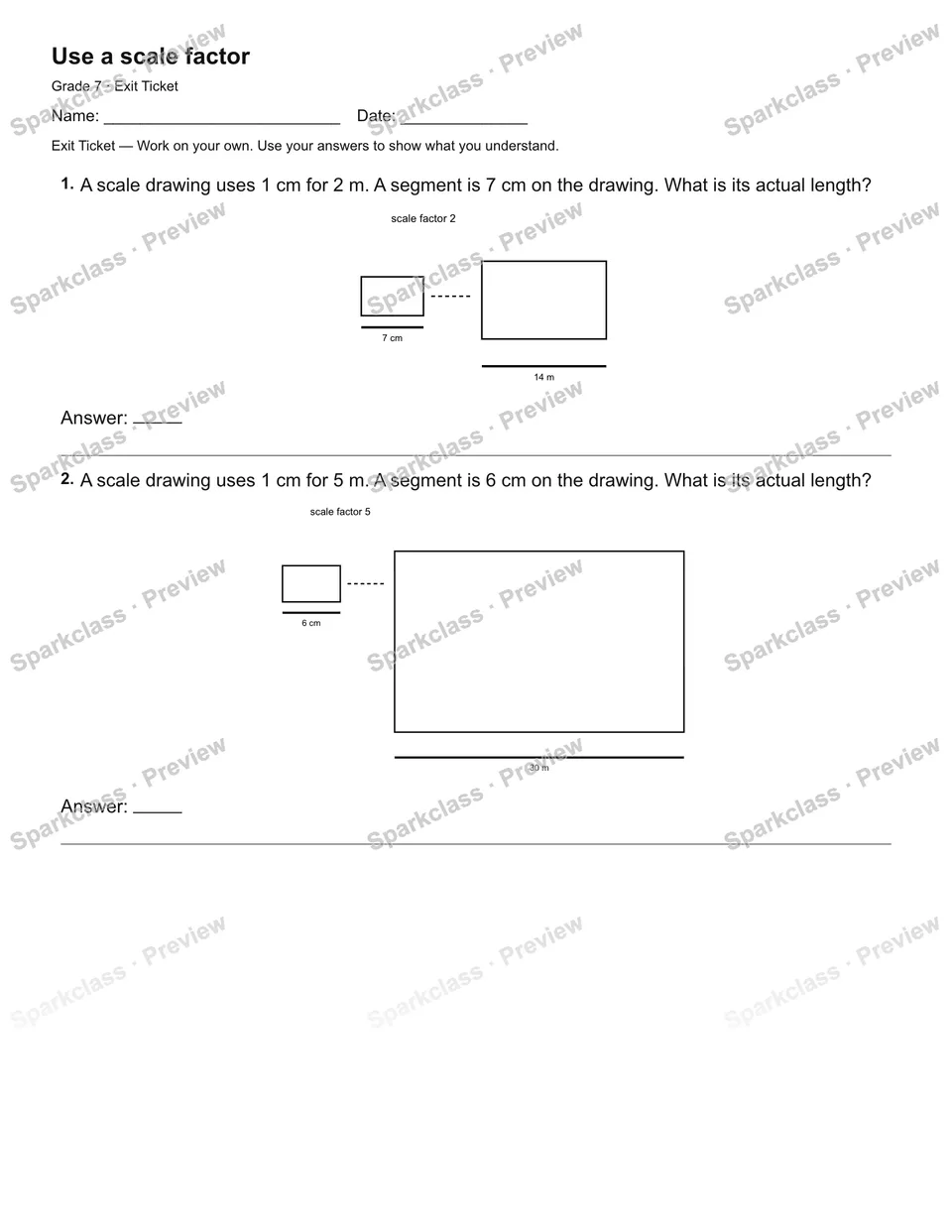 Use a scale factor — Exit Ticket — page 2