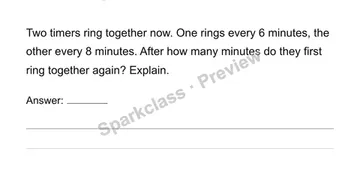 Find least common multiples — Grade 6 problem preview
