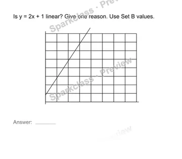 Recognize a linear function — Grade 8 problem preview