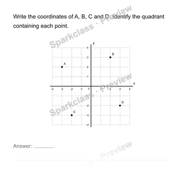 Read all four quadrants — Grade 6 problem preview