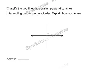 Identify parallel and perpendicular lines — Grade 4 problem preview
