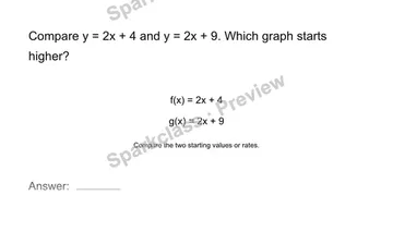 Compare two functions — Grade 8 problem preview