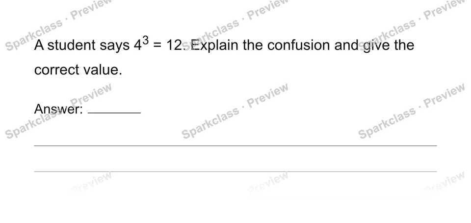 Interpret and evaluate whole-number exponents — page 1