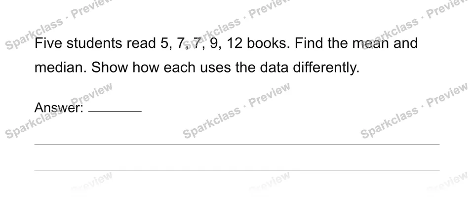 Compute and interpret mean and median — page 1