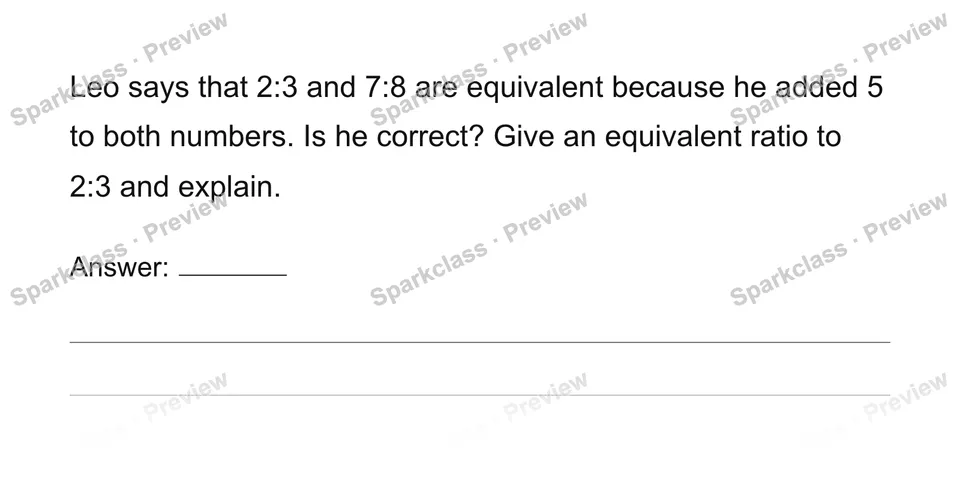Check an equivalent-ratio claim — page 1