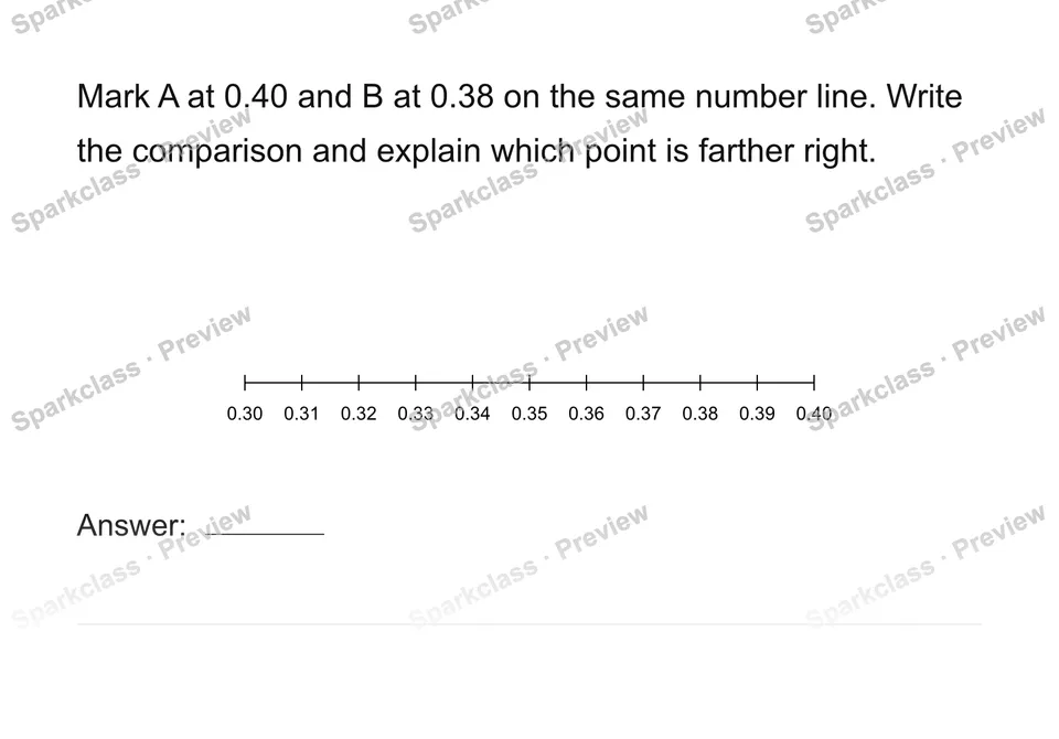 Compare on one number line — page 1
