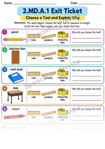 2.MD.A.1 · Measure Tools Exit — Grade 2 worksheet preview