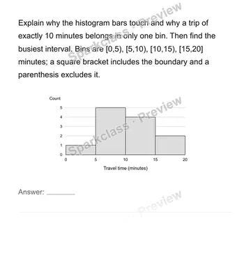 Construct and interpret equal-width histograms — Grade 6 problem preview