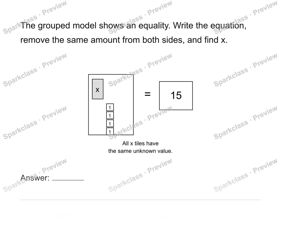Solve additive one-step equations — page 1