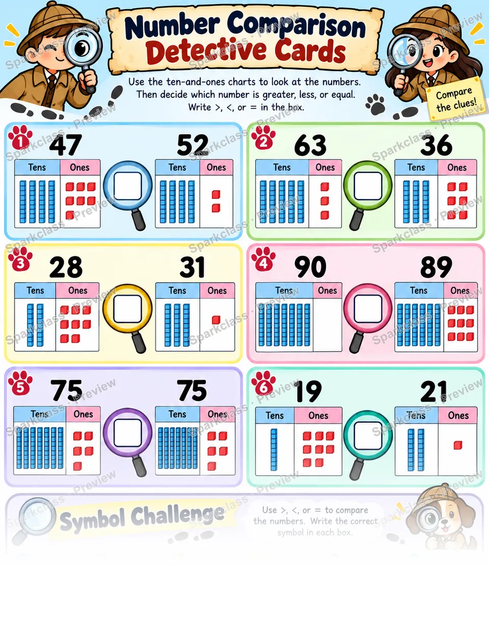 Number Detective Comparison — page 1