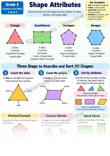 Knowledge Guide · Shape Attributes — Grade 2 worksheet preview