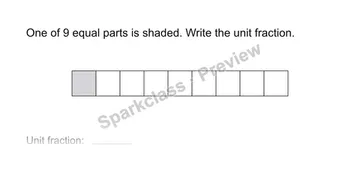 Name a unit fraction — Grade 3 problem preview