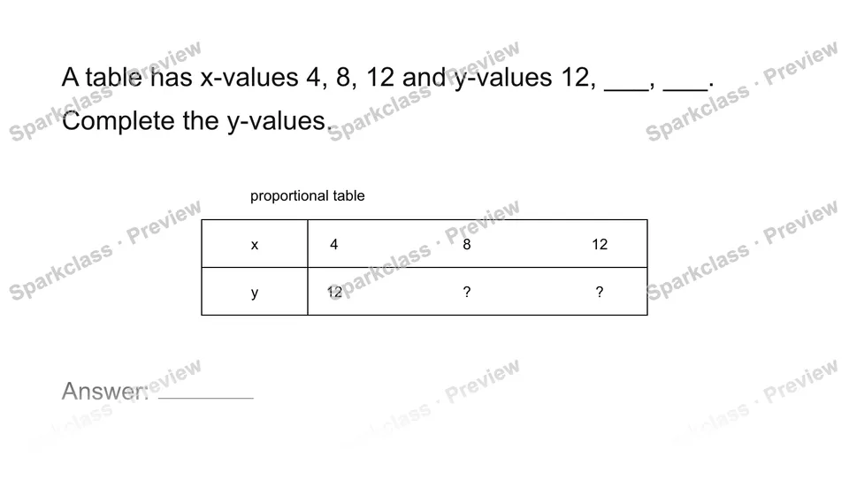 Extend a proportional table — page 1