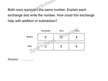 Explain a regrouping — Grade 4 problem preview