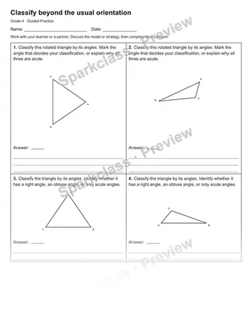Classify beyond the usual orientation — Guided Practice — Grade 4 worksheet preview