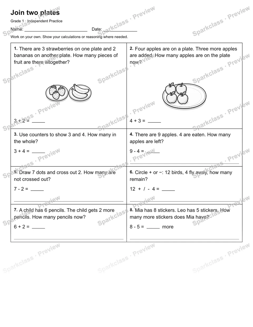 Join two plates — Independent Practice — page 1
