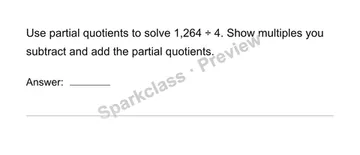 Use partial quotients — Grade 4 problem preview