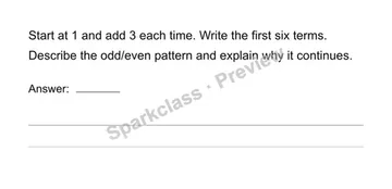 Generate and explain a number pattern — Grade 4 problem preview