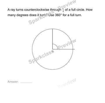 Connect angle measures to a circle — Grade 4 problem preview